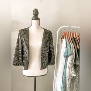 Sequin cropped jacket
